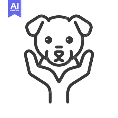 Aset desain premium: Dog Head Held by Two Hands