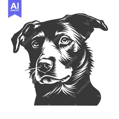 Popular premium asset: A detailed black and white portrait of a dog looking forward