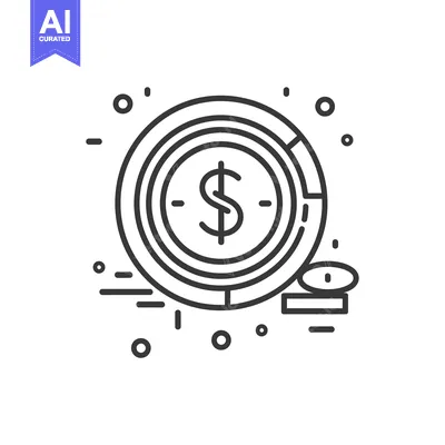 Popular premium asset: Dollar Coin Inside Circular Chart with a Small Coin at the Bottom