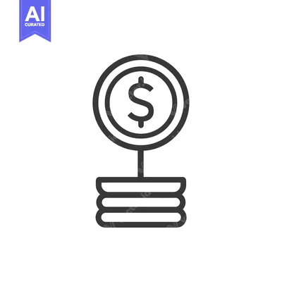 Aset desain premium: Dollar Coin on a Stack of Coins