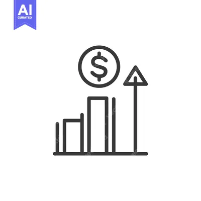 Premium design asset: Dollar Coin Over Bar Graph with Upward Arrow