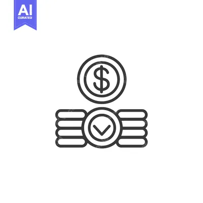 Aset desain premium: Dollar Coin Stack with Checkmark Icon