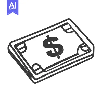 Aset desain premium: A Stack of Money with a Dollar Sign on the Top