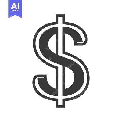Aset premium populer: A simple black and white dollar sign symbol isolated on white