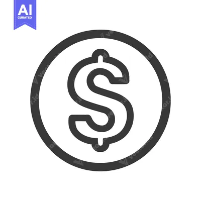 Popular premium asset: A simple black and white illustration depicting a dollar symbol