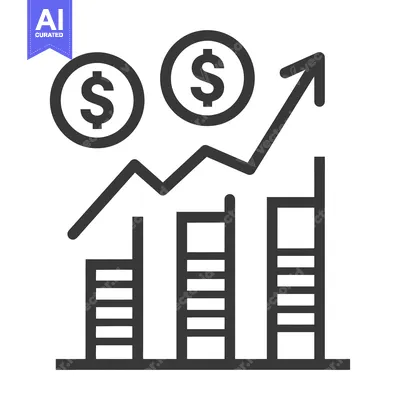 Dollar Sign Coins and Bar Graph Showing Upward Trend