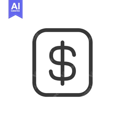 Aset desain premium: Dollar Sign Enclosed in a Square