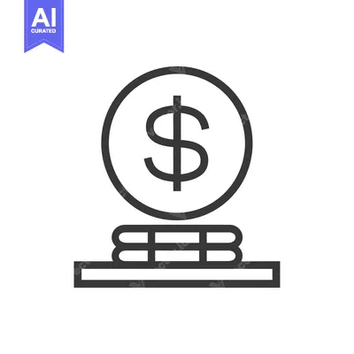Aset premium populer: Dollar Sign Icon on Top of Stack of Coins