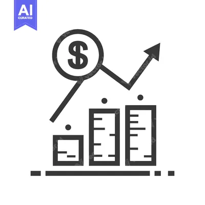 Aset desain premium: Dollar Sign in Circle Over Bar Graph with Rising Arrow