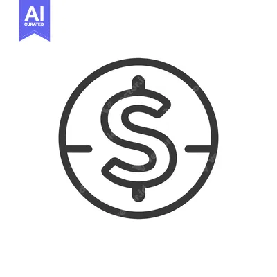 Aset desain premium: Dollar Sign Inside a Circle With Crosshairs