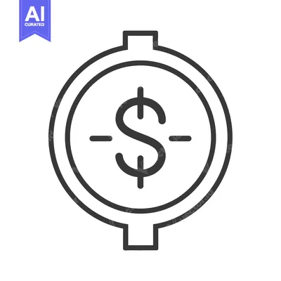 Aset desain premium: Dollar Sign Inside a Circle With Target Lines