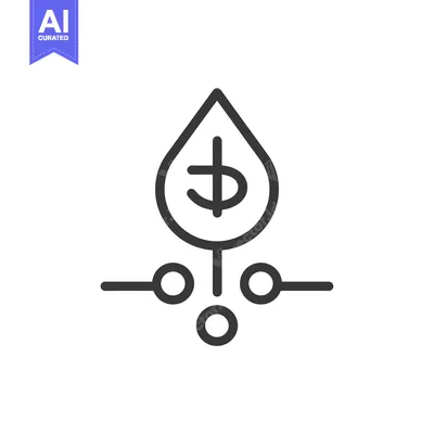 Aset premium populer: Dollar Sign Inside a Water Drop with Three Circles at the Bottom