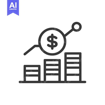 Dollar Sign Inside Circle Over Bar Chart With Upward Trend Line