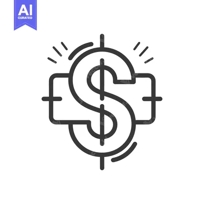 Aset desain premium: Dollar Sign Inside Target Crosshairs