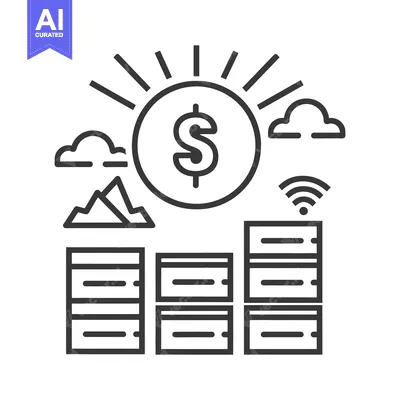 Popular premium asset: Dollar Sign Rising Above Server Racks with Sun and Clouds