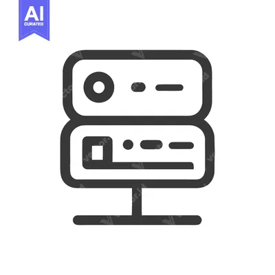 Aset desain premium: Server Rack Outline Icon: Data Storage, Network Infrastructure, and Co