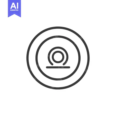 Premium design asset: Minimalist Line Art: Webcam Icon with Circular Design and Base