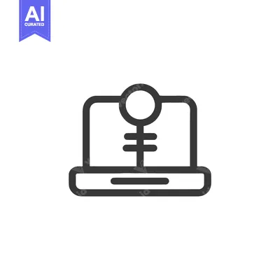 Aset premium populer: Minimalist Laptop Icon with Gender Symbol, Clean Line Art Design