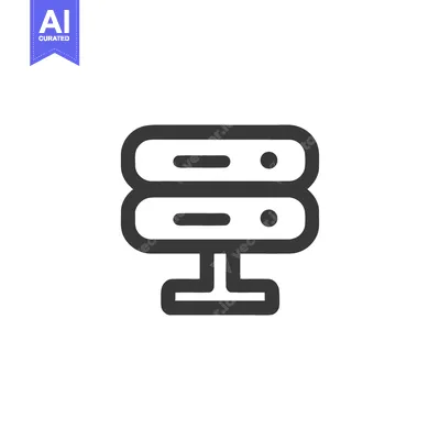 Aset desain premium: Minimalist Server Icon: Data Storage, Network Connection, and Technolo
