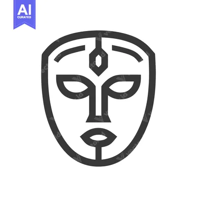 Popular premium asset: Minimalist Mask Icon: Abstract Face with Geometric Features and Gemsto