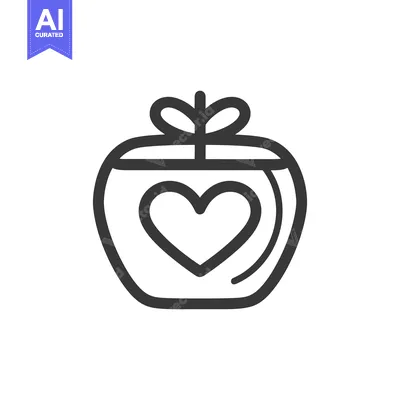 Aset premium populer: A Simple Icon Depicting a Gift Box with a Heart on It