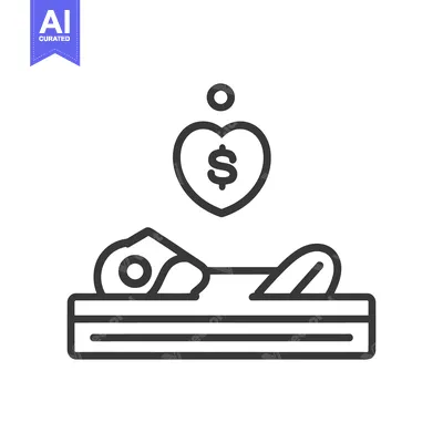 A heart with money icon floats above a resting place