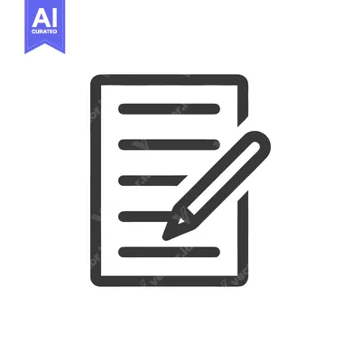 Aset premium populer: Minimalist Icon of Document with Pencil for Writing or Editing