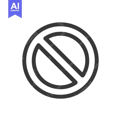 Aset premium populer: Prohibition Sign: Bold Black Outline on White Background, Simple and C