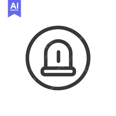 Aset desain premium: Emergency Alert Icon: Bold Outline of Alarm Bell in Circle