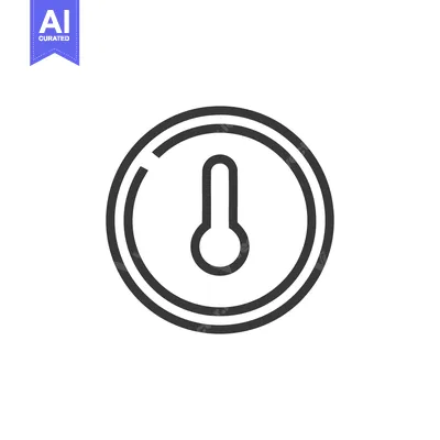 Aset premium populer: Minimalist Thermometer Icon: Circular Design with Temperature Indicato
