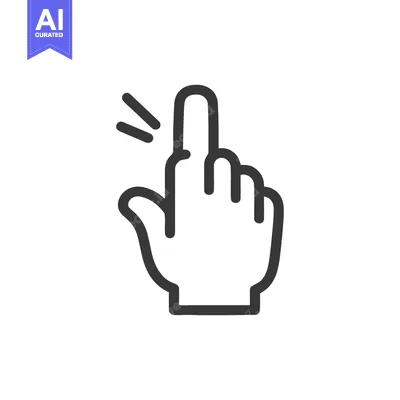 Premium design asset: Finger Tap Icon: Minimalist Line Art for Digital Interaction