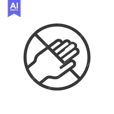 Aset desain premium: Do Not Touch Symbol: Hand Inside Crossed Circle, Prohibition Sign