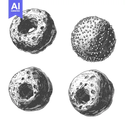 Aset desain premium: Engraved Illustrations Of Various Donuts And Sweet Treats