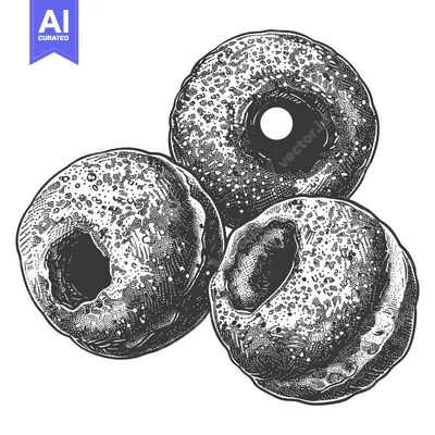 Aset premium populer: Three Delicious Glazed Donuts Arranged Together