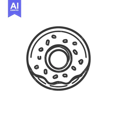 Popular premium asset: Hand-Drawn Donut Illustration with Sprinkles and Icing on White Backgr