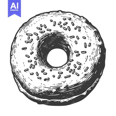 Popular premium asset: A delicious ring shaped donut covered in tiny sprinkles depicted
