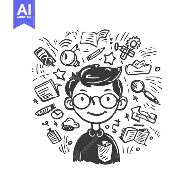Popular premium asset: Doodle Illustration of a Student Surrounded by School Supplies