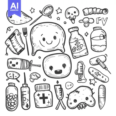Popular premium asset: Doodle Illustration of Cute Characters and Medical Supplies
