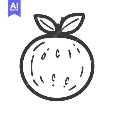 Popular premium asset: A simple drawn illustration of a round fruit with leaves