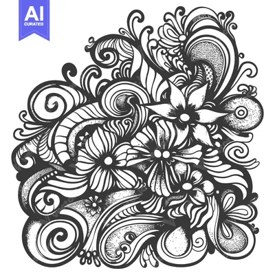 Popular premium asset: A detailed illustration of floral elements in a whimsical design