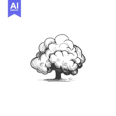 Popular premium asset: A detailed ink drawing depicting a stylized tree on white background
