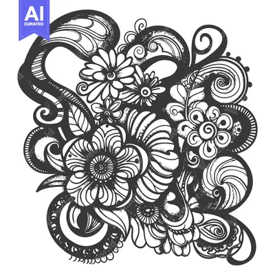 Popular premium asset: Decorative floral design featuring several flowers with intricate patt