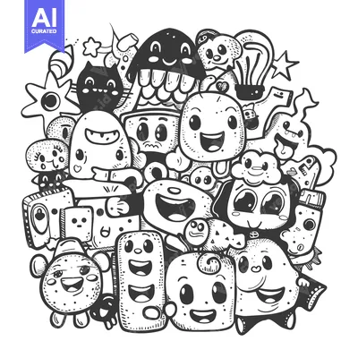 Popular premium asset: Doodle-style illustration of a group of cute cartoon characters