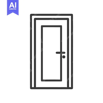 Aset desain premium: Minimalist Door Icon: Clean Line Art for Architectural Design Projects