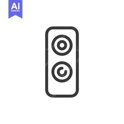 Aset premium populer: Minimalist Speaker Icon: Rounded Rectangle with Two Circular Drivers