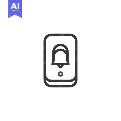 Aset desain premium: Minimalist Notification Icon: Bell Inside Rounded Rectangle, Clean Lin