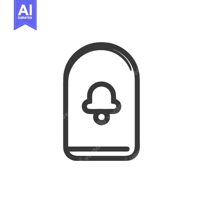 Aset premium populer: Minimalist Notification Icon: Rounded Rectangle with Bell Symbol, Blac