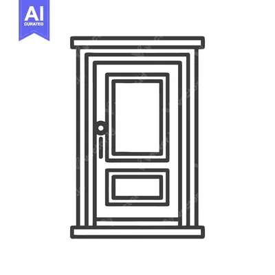 Popular premium asset: Minimalist Door Icon: Clean Line Art Illustration on White Background