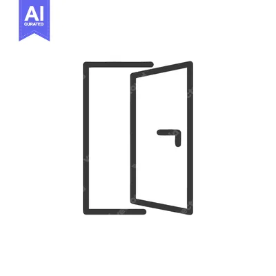 Aset premium populer: Minimalist Open Door Icon: Simple Line Art Symbol