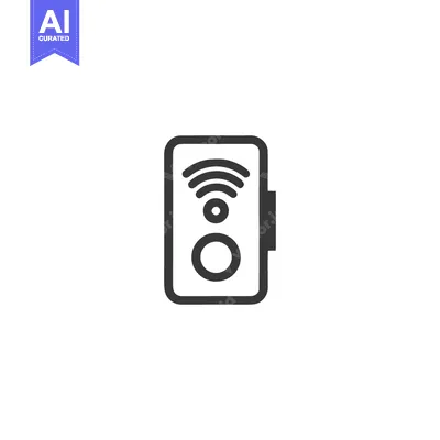 Aset premium populer: Minimalist Smart Home Device Icon: Wireless Connectivity and Automatio